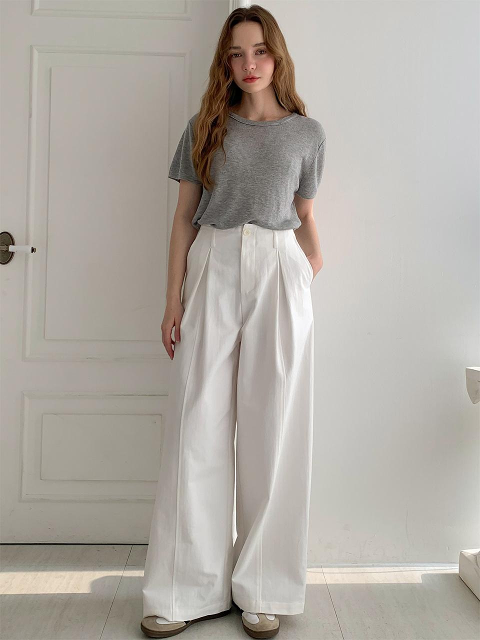 VASCARA Back BANDING Pin-Tuck Wide Pants (4colors)
