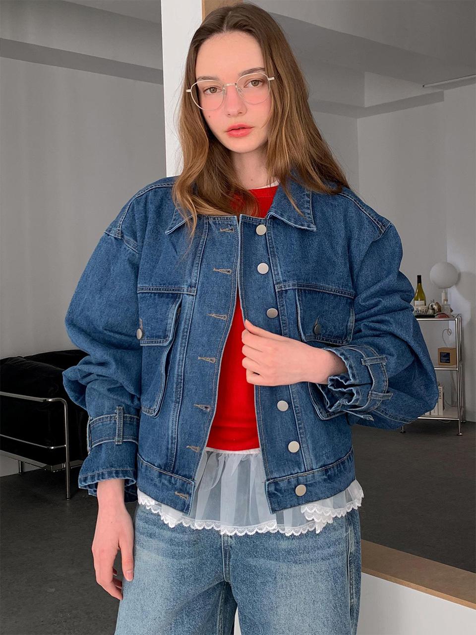 VASCARA Cut-off Cuffs Denim Jacket