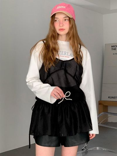 VASCARA Layered See-Through Mini Dress (2colors)