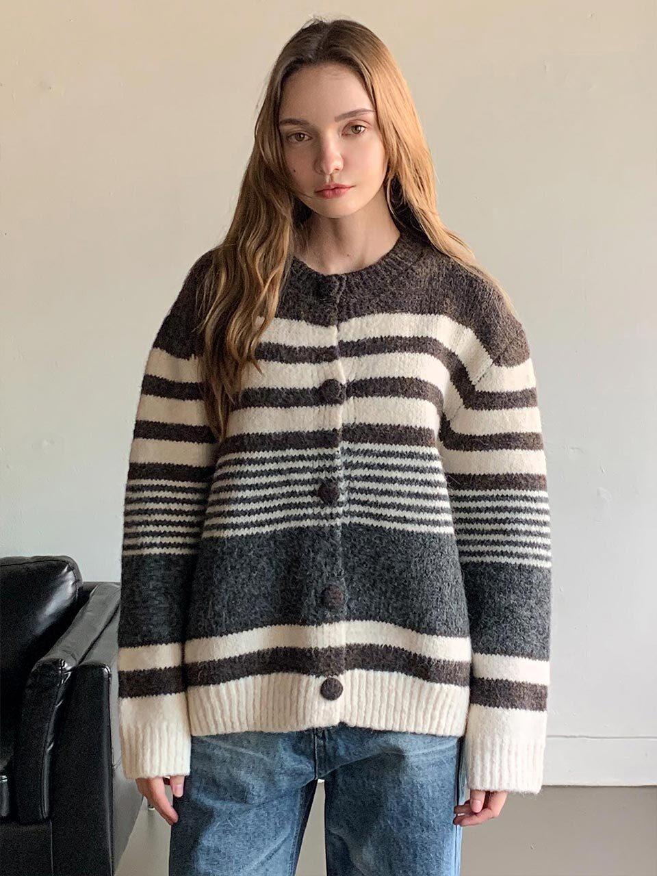 VASCARA Merisen Stripe Medium Fit Cardigan (VKNIT_043)