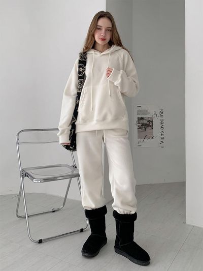 VASCARA Napping Raglan Slim Fit Hoodie Pants Set (VSET_010)