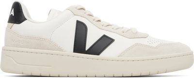 VEJA VEJA Off-White V-90 Leather Sneakers