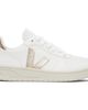 VEJA VEJA White & Rose Gold V-10 Leather Sneakers - 1