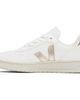 VEJA VEJA White & Rose Gold V-10 Leather Sneakers - 3
