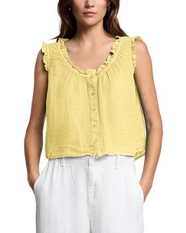 Velvet By Graham & Spencer Velvet by Graham & Spencer Tana Linen Ruffle Trim Top