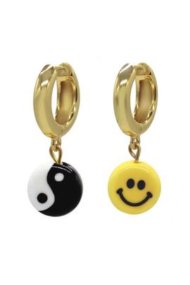 Velvet Luna Velvet Luna Ceramic Yin Yang And Smile Earrings