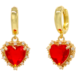 Velvet Luna Velvet Luna Earrings With Red Heart Pendant