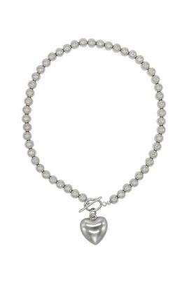Velvet Luna Velvet Luna Hematite Necklace With Steel Heart Charm