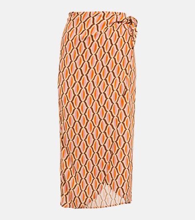Velvet Velvet Alisha printed crÃªpe wrap skirt