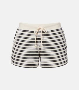 Velvet Velvet Amy striped cotton jersey shorts