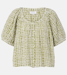 Velvet Velvet Angie broderie anglaise cotton-blend top