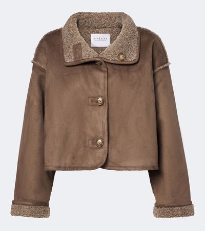 Velvet Velvet Esme teddy-lined cropped jacket