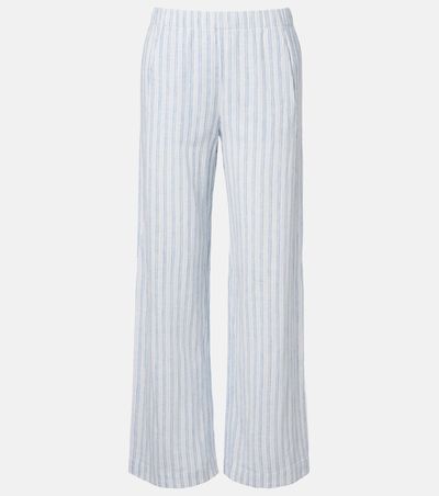 Velvet Velvet Evony striped cotton and linen wide-leg pants
