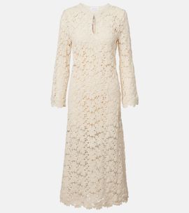 Velvet Velvet Jovie guipure lace cotton-blend midi dress