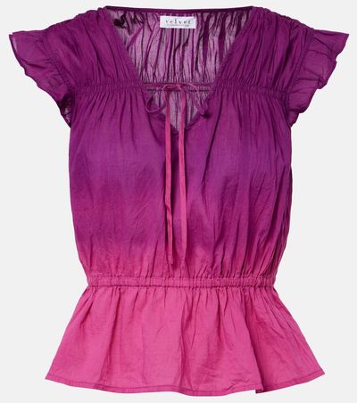 Velvet Velvet Kaia gathered cotton top