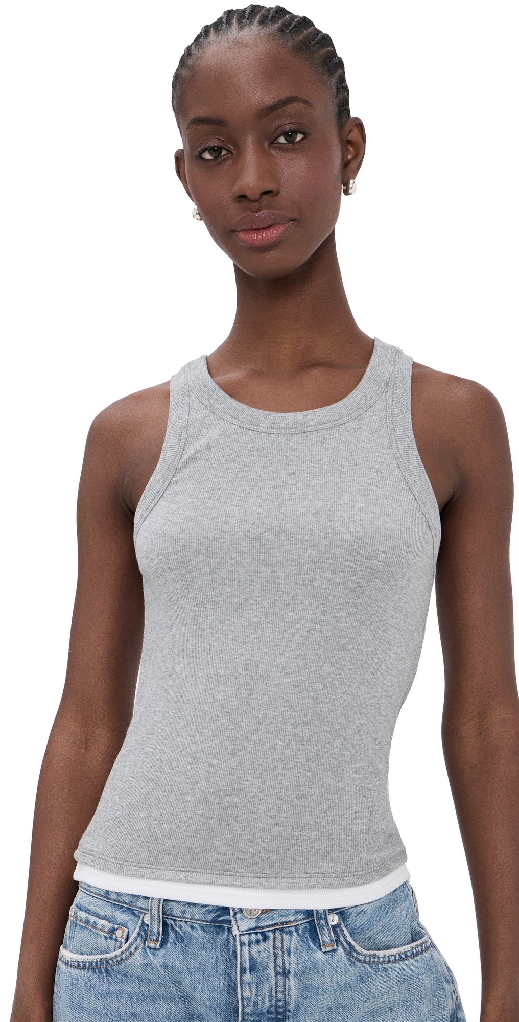 Velvet - Orion Tank Top Heather Grey/White