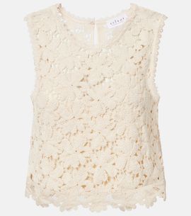 Velvet Velvet Simona guipure lace cotton-blend tank top