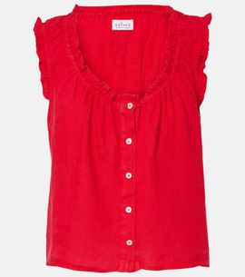 Velvet Velvet Tana ruffled linen top