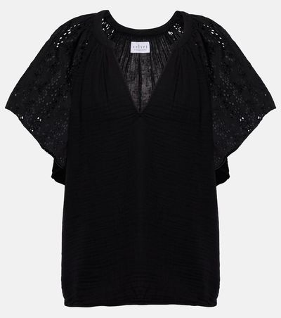 Velvet Velvet Tish embroidered cotton top