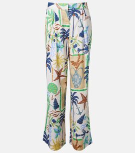 Velvet Velvet Trixie printed cotton wide-leg pants