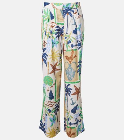 Velvet Velvet Trixie printed cotton wide-leg pants