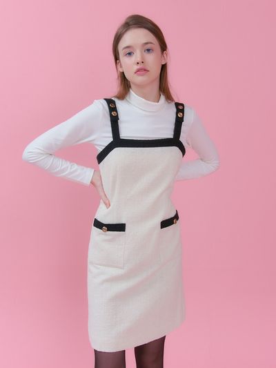 VEM.VER Button Point Tweed Dress