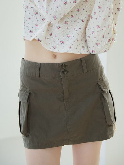 VEM.VER Cargo Mini Skirt _ Khaki