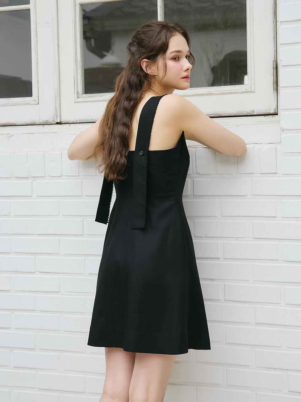 VEM.VER LACE TRIM SLEEVELESS DRESS_BLACK