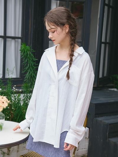 VEM.VER SIGNATURE OVERFIT SHIRTS_WHITE