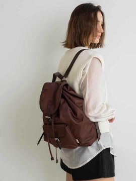 VENGDI Nylon Lightweight Practical Backpack [Brown]
