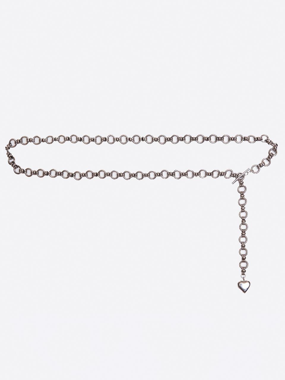 vente Heart Pendant Bold Chain Belt
