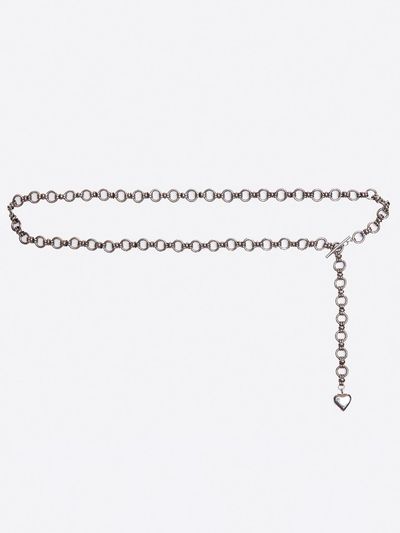 vente Heart Pendant Bold Chain Belt