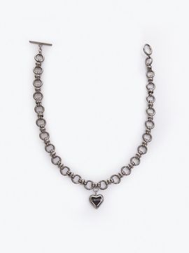 vente Heart Pendant Bold Chain Necklace