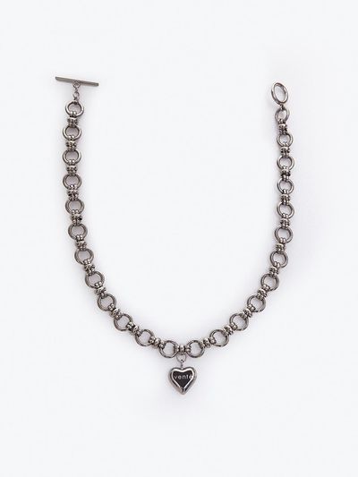 vente Heart Pendant Bold Chain Necklace