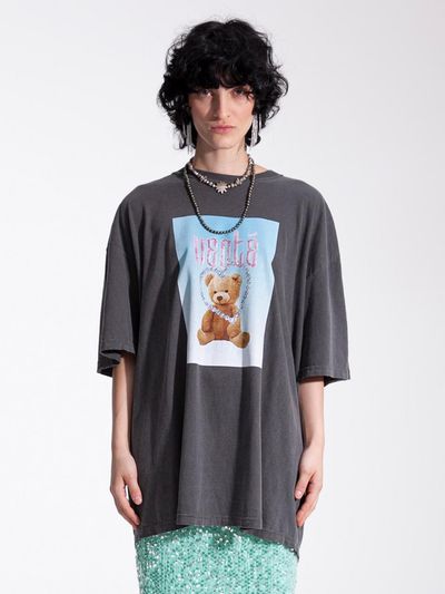 vente Pigment Dyed Short Sleeves Oversized Logo T-shirt