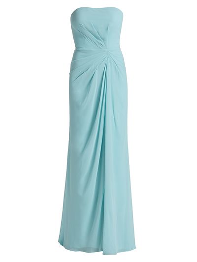 Vera Wang Bride Women's Fleuri Pleated Strapless Gown