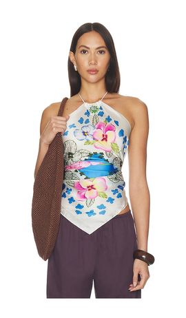 Verandah Verandah Hydrangea Crystal Scarf Blouse
