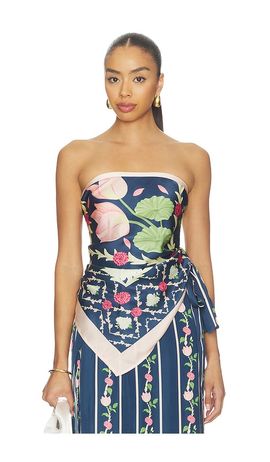 Verandah Verandah Lotus And Mallipoo Scarf Blouse