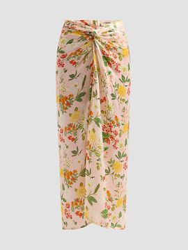Verandah Women's Ammama Floral Hand-Draped Skirt