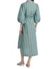 Verandah Women's Toda Tie-Waist Printed Cotton Poplin A-Line Shirtdress - 5