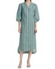 Verandah Women's Toda Tie-Waist Printed Cotton Poplin A-Line Shirtdress - 6