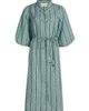 Verandah Women's Toda Tie-Waist Printed Cotton Poplin A-Line Shirtdress - 9