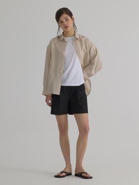 verbom Cotton Pintuck Half Pant_Black