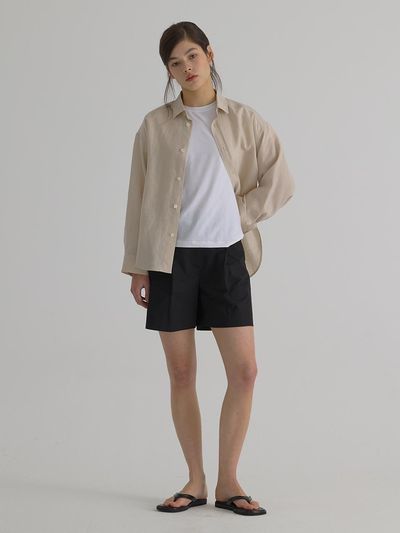 verbom Cotton Pintuck Half Pant_Black