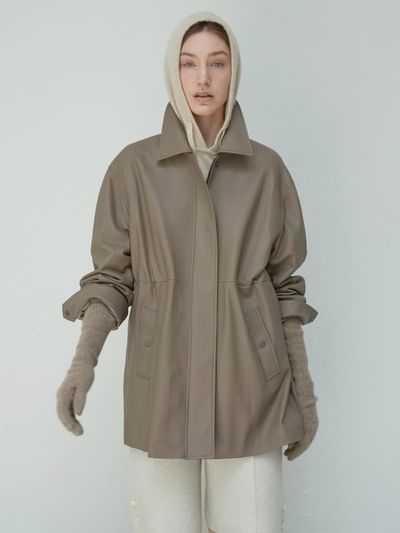 VERDEMAR European Dupont Leather Overfit half JK_Taupe Beig