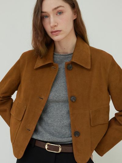 VERDEMAR Italian suede pocket point Jacket_Brown