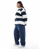 Vero Moda Curve Vero Moda Curve barrel leg jeans in dark blue denim-Navy - 3