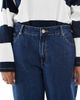 Vero Moda Curve Vero Moda Curve barrel leg jeans in dark blue denim-Navy - 4