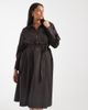 Vero Moda Curve Vero Moda Curve belted poplin midi shirt dress in chocolate-Brown - 2