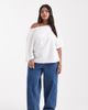Vero Moda Curve Vero Moda Curve Billie high rise barrel leg jeans in medium blue wash - 1